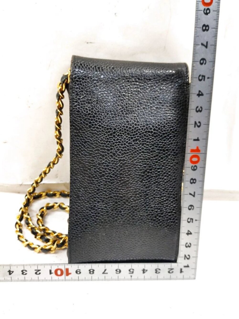Authentic Chanel CC Logo Caviar Leather Phone Pouch Crossbody Bag - Picture 3 of 10